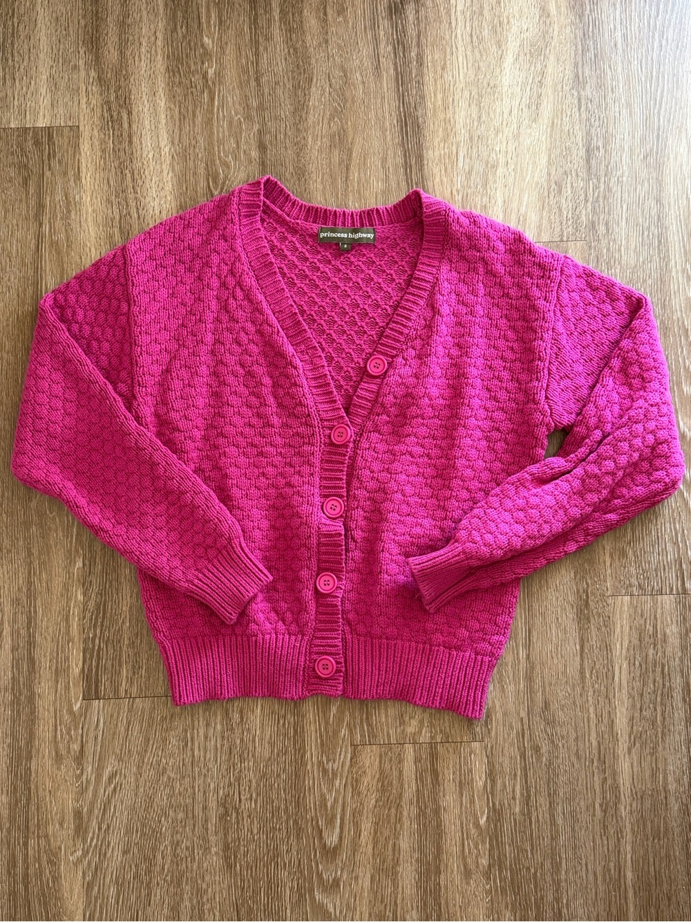 Princess Highway Hot Pink Knit Button-Front Cardigan